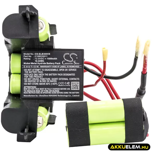 Utángyártott Electrolux porszívó Ni-MH akkumulátor 12V 1500mAh 2199035011 - CameronSino