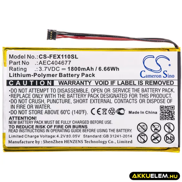 Utángyártott Fiio Erősítő Li-Polymer akkumulátor 3.7V 1800mAh AEC404677 - CameronSino
