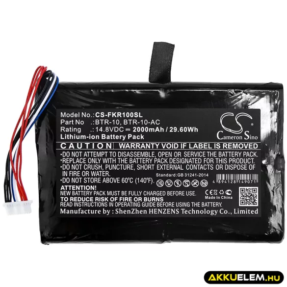 Utángyártott Fujikura egyéb Li-ion akkumulátor 14.8V 2000mAh BTR-10, BTR-10-AC - CameronSino