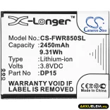 Utángyártott Franklin Wireless Hotspot Li-ion akkumulátor 3.8V 2450mAh DP15 - CameronSino