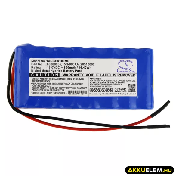 Utángyártott GE Orvosi Ni-MH akkumulátor 18V 800mAh 88888235, 20510002 - CameronSino