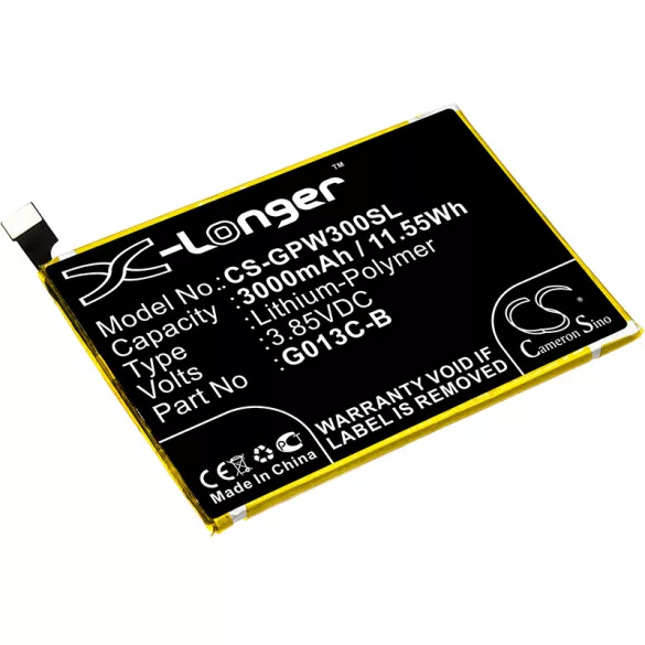 Utángyártott Google mobil Li-Polymer akkumulátor 3.85V 3000mAh G013C-B, 823-00086-01 - CameronSino