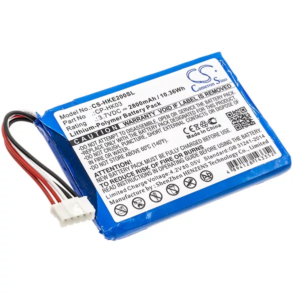 Utángyártott Harman/Kardon hangszóró Li-Polymer akkumulátor 3.7V 2800mAh CP-HK03, GSP805070 - CameronSino