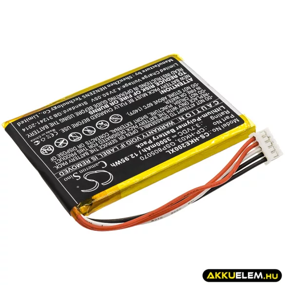 Utángyártott Harman/Kardon hangszóró Li-Polymer akkumulátor 3.7V 3500mAh CP-HK03, GSP805070 - CameronSino