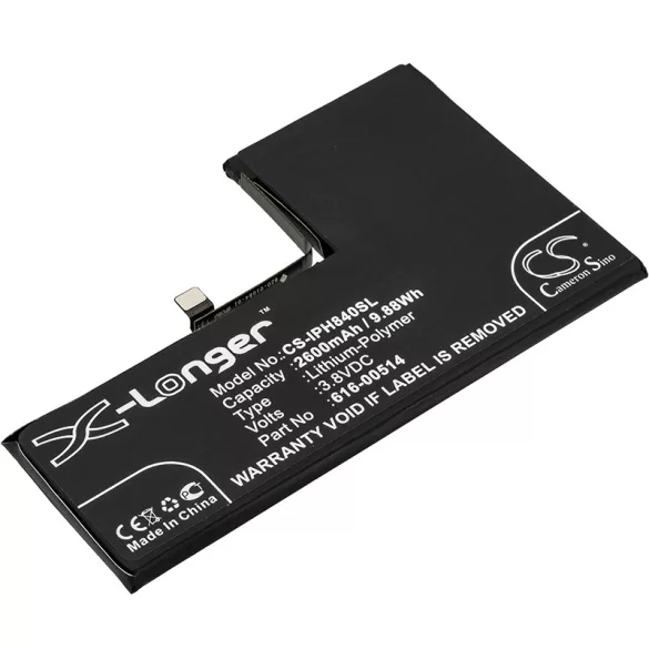 Utángyártott Apple mobil Li-Polymer akkumulátor 3.8V 2600mAh 616-00514 - CameronSino