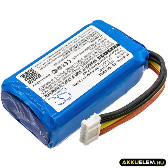 Utángyártott JBL hangszóró Li-Polymer akkumulátor 3.7V 3600mAh GSP103465 - CameronSino