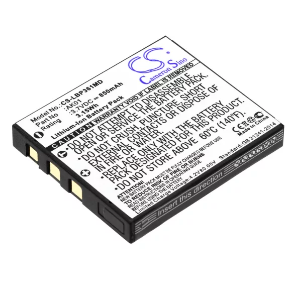 Utángyártott Labnet Orvosi Li-ion akkumulátor 3.7V 850mAh AK01 - CameronSino