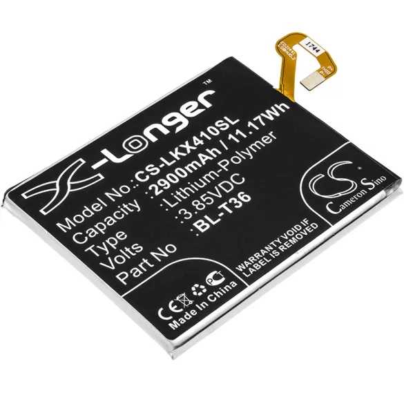Utángyártott LG mobil Li-Polymer akkumulátor 3.85V 2900mAh BL-T36, EAC63638201 - CameronSino