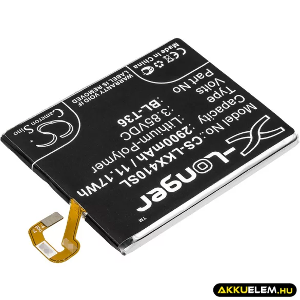 Utángyártott LG mobil Li-Polymer akkumulátor 3.85V 2900mAh BL-T36, EAC63638201 - CameronSino