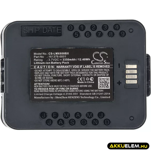 Utángyártott LXE Vonalkód szkenner Li-ion akkumulátor 3.7V 3350mAh 161376-0001, MX8A380BATT - CameronSino