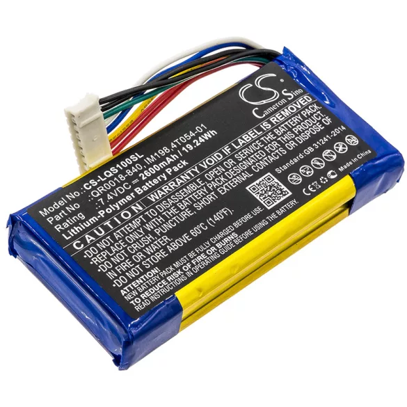 Utángyártott Qolsys Riasztó rendszer Li-Polymer akkumulátor 7.4V 2600mAh QR0018-840, IM198 - CameronSino