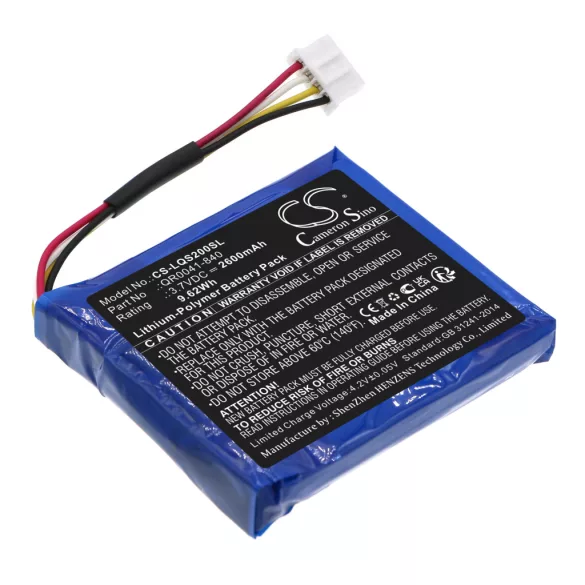 Utángyártott Qolsys Riasztó rendszer Li-Polymer akkumulátor 3.7V 2600mAh QR0041-840, SP584646-1S2P - CameronSino