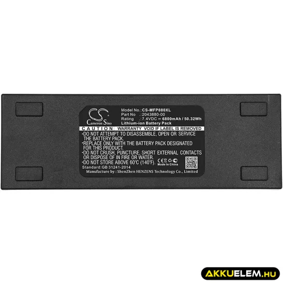 Utángyártott Mackie Vezeték nélküli fejhallgató Li-ion akkumulátor 7.4V 6800mAh 2043880-00 - CameronSino