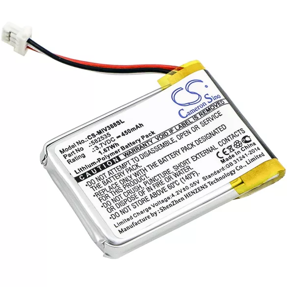 Utángyártott Abee Műszerfali kamera Li-Polymer akkumulátor 3.7V 450mAh - CameronSino