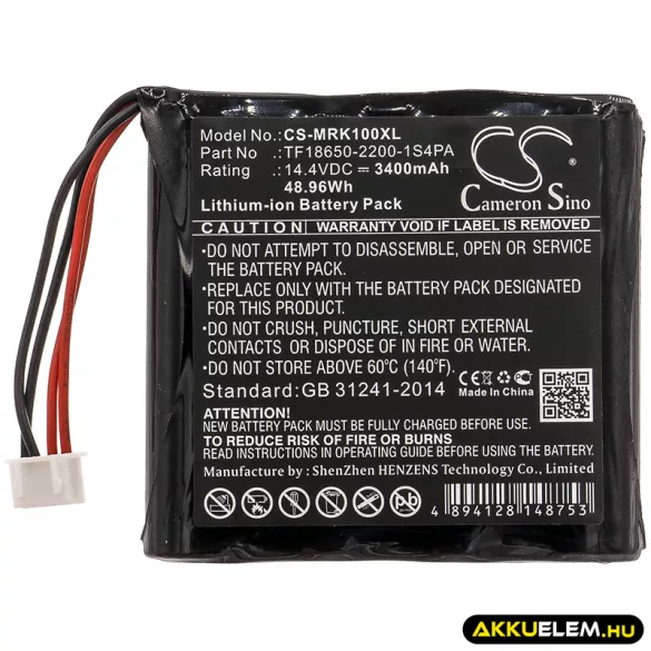 Utángyártott Marshall hangszóró Li-ion akkumulátor 14.4V 3400mAh TF18650-2200-1S4PA - CameronSino