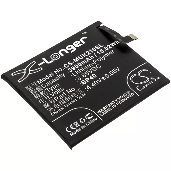 Utángyártott Xiaomi mobil Li-Polymer akkumulátor 3.85V 3900mAh BP40 - CameronSino