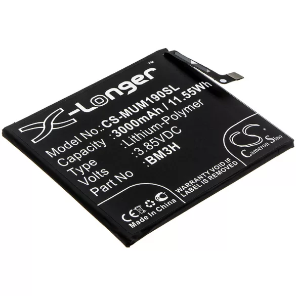 Utángyártott Xiaomi mobil Li-Polymer akkumulátor 3.85V 3000mAh BM3H - CameronSino