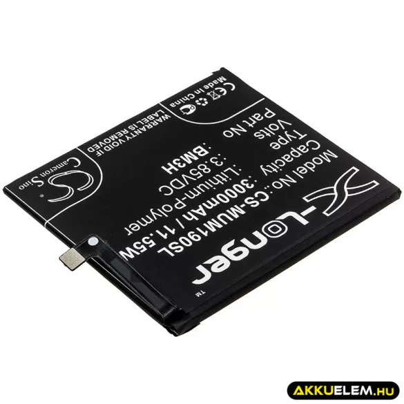 Utángyártott Xiaomi mobil Li-Polymer akkumulátor 3.85V 3000mAh BM3H - CameronSino