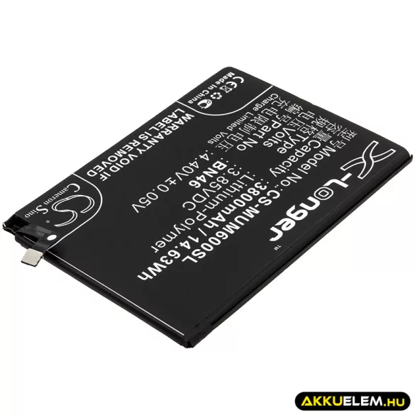 Utángyártott Xiaomi mobil Li-Polymer akkumulátor 3.85V 3800mAh BN46 - CameronSino