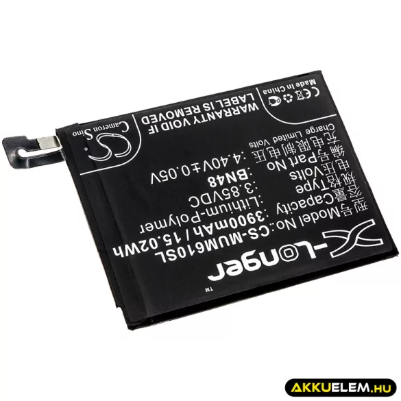 Utángyártott Redmi mobil Li-Polymer akkumulátor 3.85V 3900mAh BN48 - CameronSino
