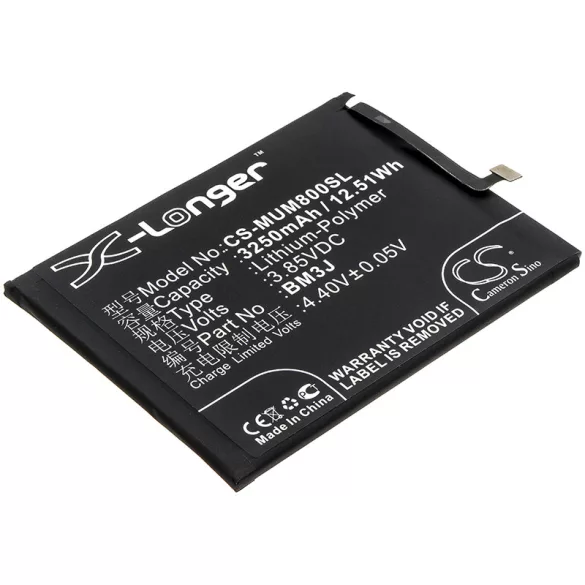 Utángyártott Xiaomi mobil Li-Polymer akkumulátor 3.85V 3250mAh BM3J - CameronSino