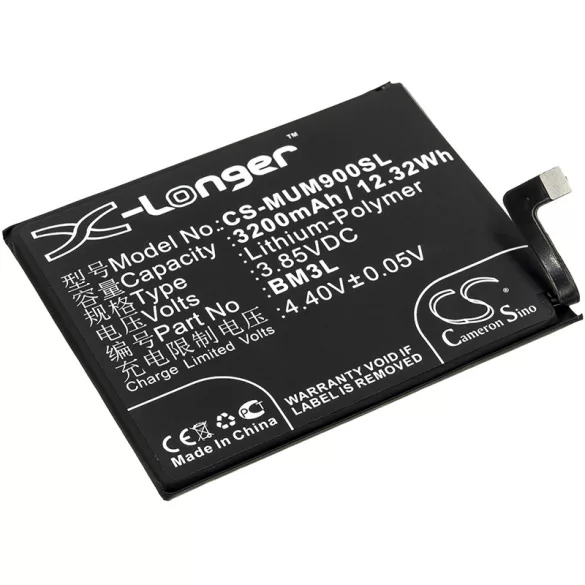 Utángyártott Xiaomi mobil Li-Polymer akkumulátor 3.85V 3200mAh BM3L - CameronSino
