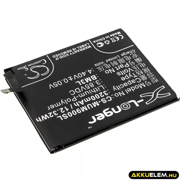 Utángyártott Xiaomi mobil Li-Polymer akkumulátor 3.85V 3200mAh BM3L - CameronSino