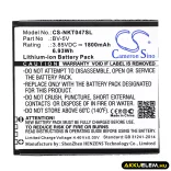Utángyártott Nokia mobil Li-ion akkumulátor 3.85V 1800mAh BV-5V - CameronSino