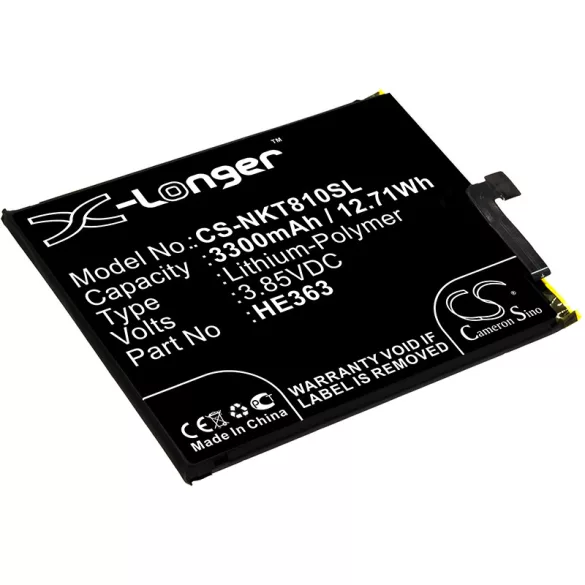 Utángyártott Nokia mobil Li-Polymer akkumulátor 3.85V 3300mAh HE363, HE362 - CameronSino