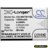 Utángyártott Nokia mobil Li-ion akkumulátor 3.7V 1200mAh BV-6A - CameronSino
