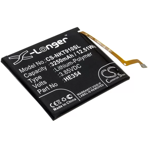Utángyártott Nokia mobil Li-Polymer akkumulátor 3.85V 3250mAh HE354 - CameronSino