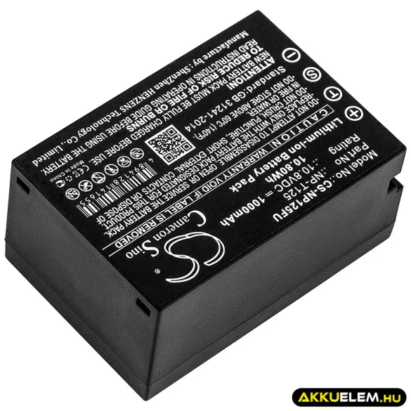 Utángyártott Fujifilm Kamera Li-ion akkumulátor 10.8V 1000mAh NP-T125 - CameronSino