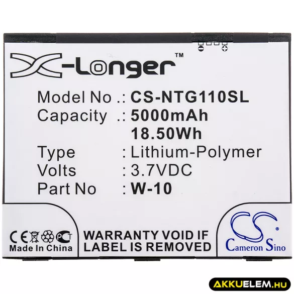 Utángyártott Netgear Hotspot Li-Polymer akkumulátor 3.7V 5000mAh 308-10019-01, W-10 - CameronSino
