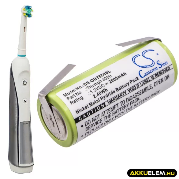 Utángyártott Oral-B Fogkefe Ni-MH akkumulátor 1.2V 2000mAh 3761, 3762 - CameronSino
