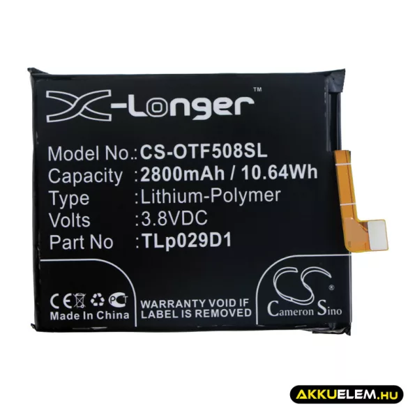 Utángyártott Vodafone mobil Li-Polymer akkumulátor 3.8V 2800mAh TLp029D1 - CameronSino