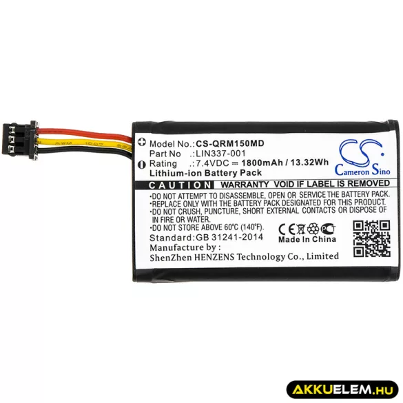 Utángyártott QCore Orvosi Li-ion akkumulátor 7.4V 1800mAh LIN337-001, 05020-160-0001-BAT - CameronSino