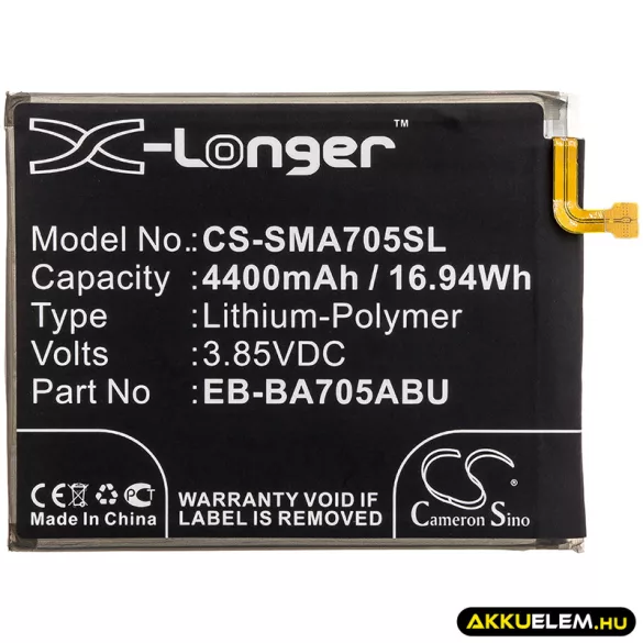 Utángyártott Samsung mobil Li-Polymer akkumulátor 3.85V 4400mAh EB-BA705ABU, GH82-19746A - CameronSino