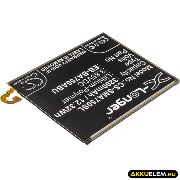 Utángyártott Samsung mobil Li-Polymer akkumulátor 3.85V 3200mAh EB-BA750ABU, GH82-18027A - CameronSino