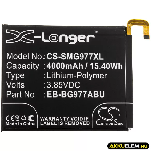 Utángyártott Samsung mobil Li-Polymer akkumulátor 3.85V 4000mAh EB-BG977ABU - CameronSino