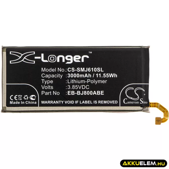 Utángyártott Samsung mobil Li-Polymer akkumulátor 3.85V 3000mAh EB-BJ800ABE, GH82-16479A - CameronSino