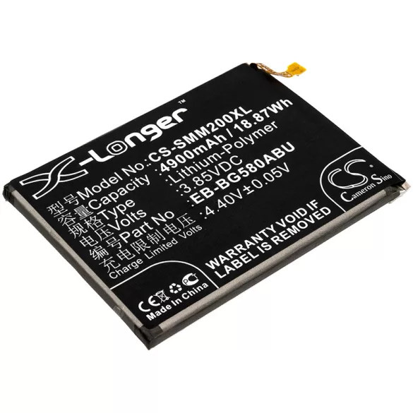 Utángyártott Samsung mobil Li-Polymer akkumulátor 3.85V 4900mAh EB-BG580ABU, GH82-18701A - CameronSino