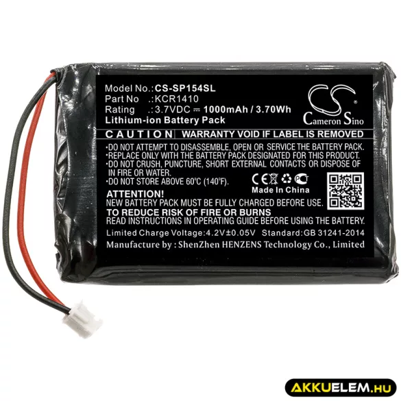 Utángyártott Sony Játékkonzol Li-ion akkumulátor 3.7V 1000mAh KCR1410 - CameronSino