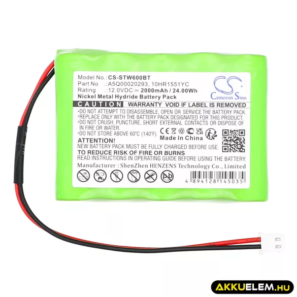Utángyártott Siemens Riasztó rendszer Ni-MH akkumulátor 12V 2000mAh 10HR1551YC, A5Q00020293 - CameronSino