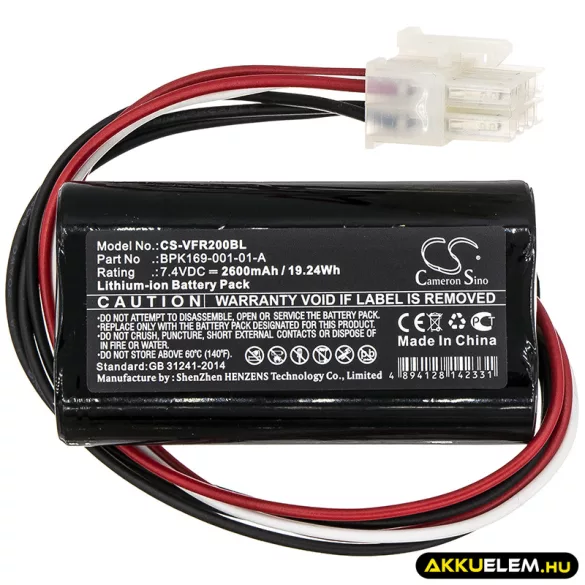 Utángyártott VeriFone Fizetési terminál Li-ion akkumulátor 7.4V 2600mAh BPK169-001-01-A - CameronSino