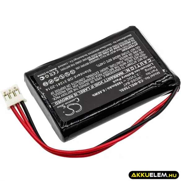 Utángyártott Vernier egyéb Li-ion akkumulátor 3.7V 1800mAh WDSS-BAT - CameronSino