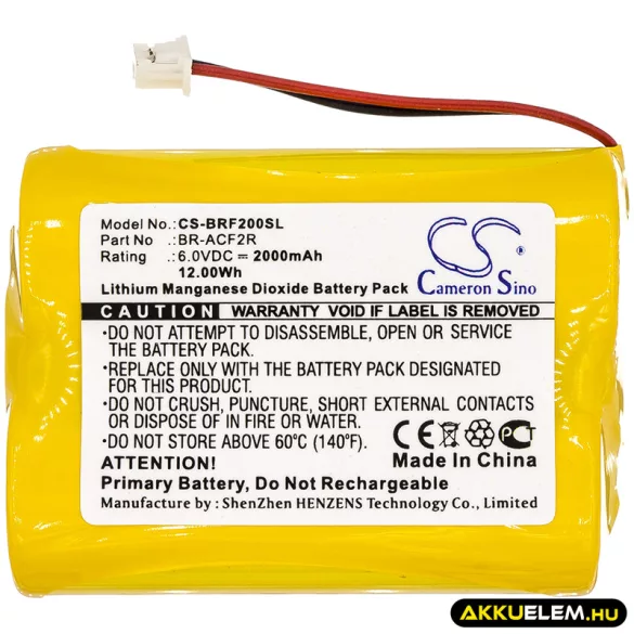 Utángyártott Panasonic PLC Li-MnO2 elem 6V 2000mAh - CameronSino