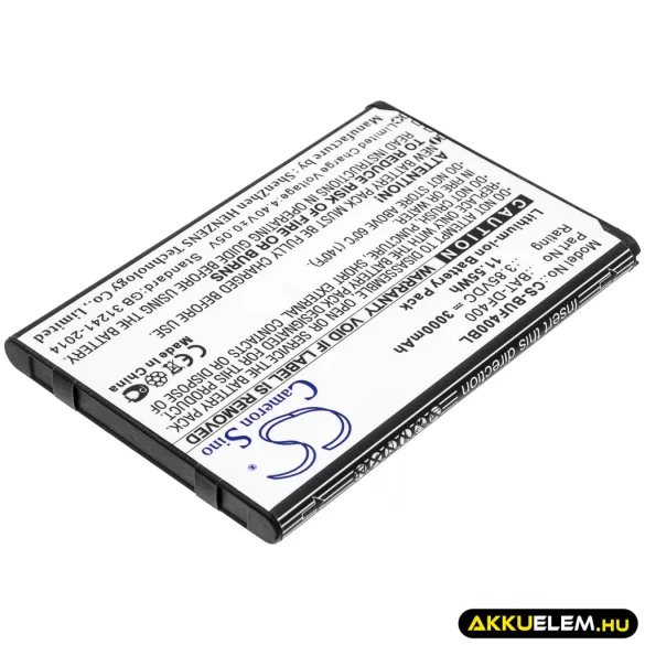 Utángyártott BlueBird Vonalkód szkenner Li-ion akkumulátor 3.85V 3000mAh BAT-DF400, BAT-EF400 - CameronSino