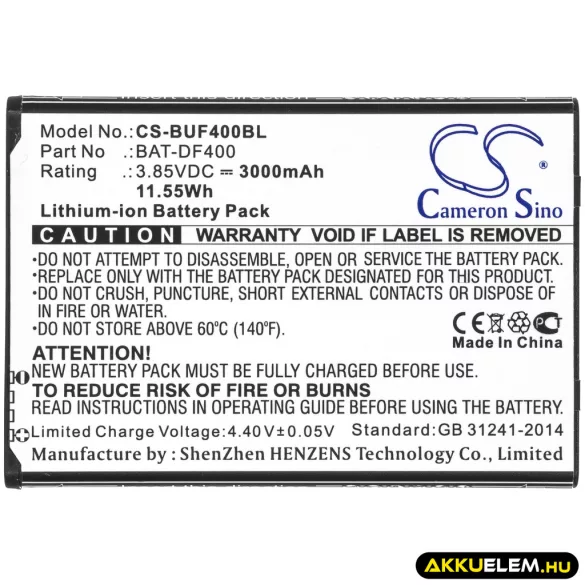Utángyártott BlueBird Vonalkód szkenner Li-ion akkumulátor 3.85V 3000mAh BAT-DF400, BAT-EF400 - CameronSino
