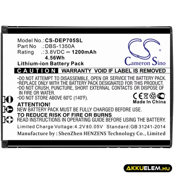 Utángyártott Doro mobil Li-ion akkumulátor 3.8V 1200mAh DBS-1350A - CameronSino