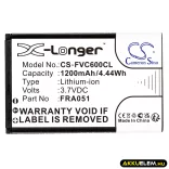 Utángyártott FRITZ!Fon Vezeték nélküli telefon Li-ion akkumulátor 3.7V 1200mAh  523450AR1000, 312BAT026 - CameronSino